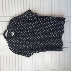 AVA & VIV Women's Top Linen Blend Buton Down Back Overlap Plus Size 2X